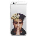 Matte transparent half-wrapped iPhone case with Xxxtentacion exotic pattern design