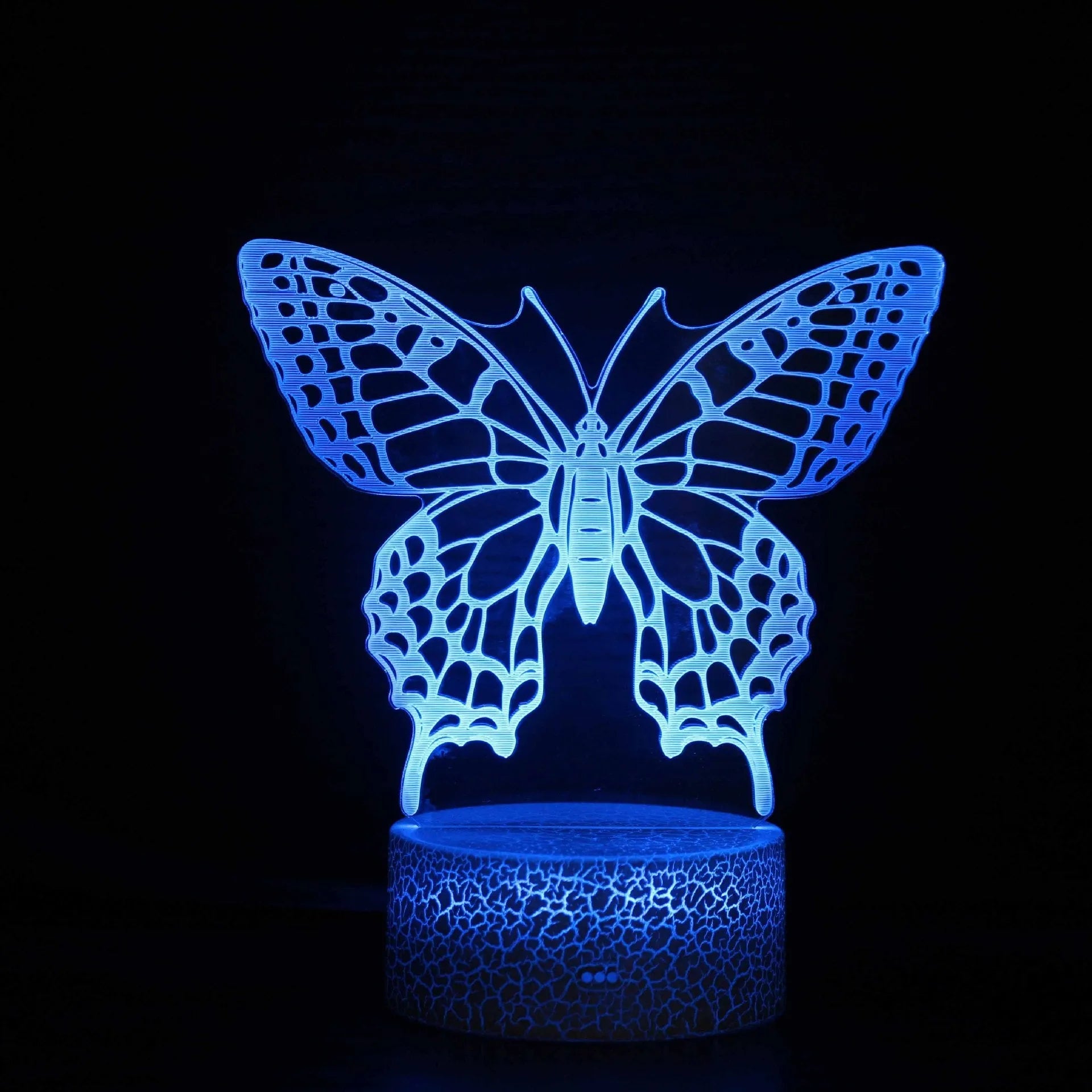Acrylic USB touch table lamp with 3D small night design on a small black ABS base.