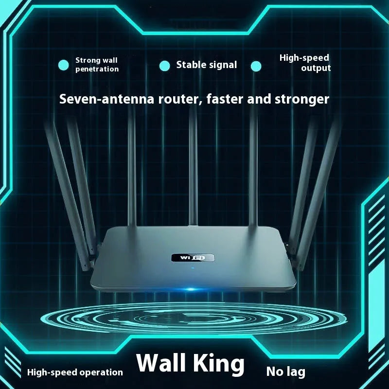 Black or white dual-band gigabit router with multiple antennas for through-wall home WiFi coverage.