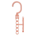 Revolving five-hole wardrobe hanger with handle in blue, green, or pink colour options