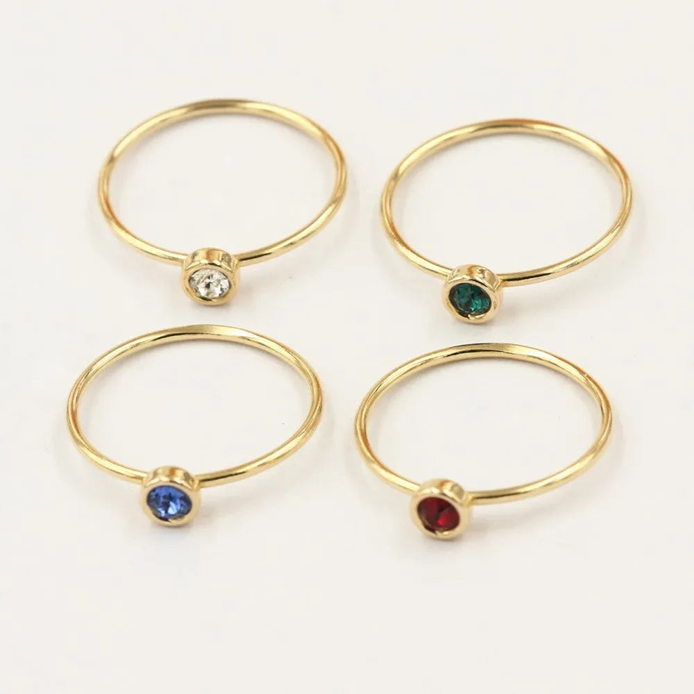 Women's 14K gold-plated copper knuckle ring with zirconia stones in four colour options