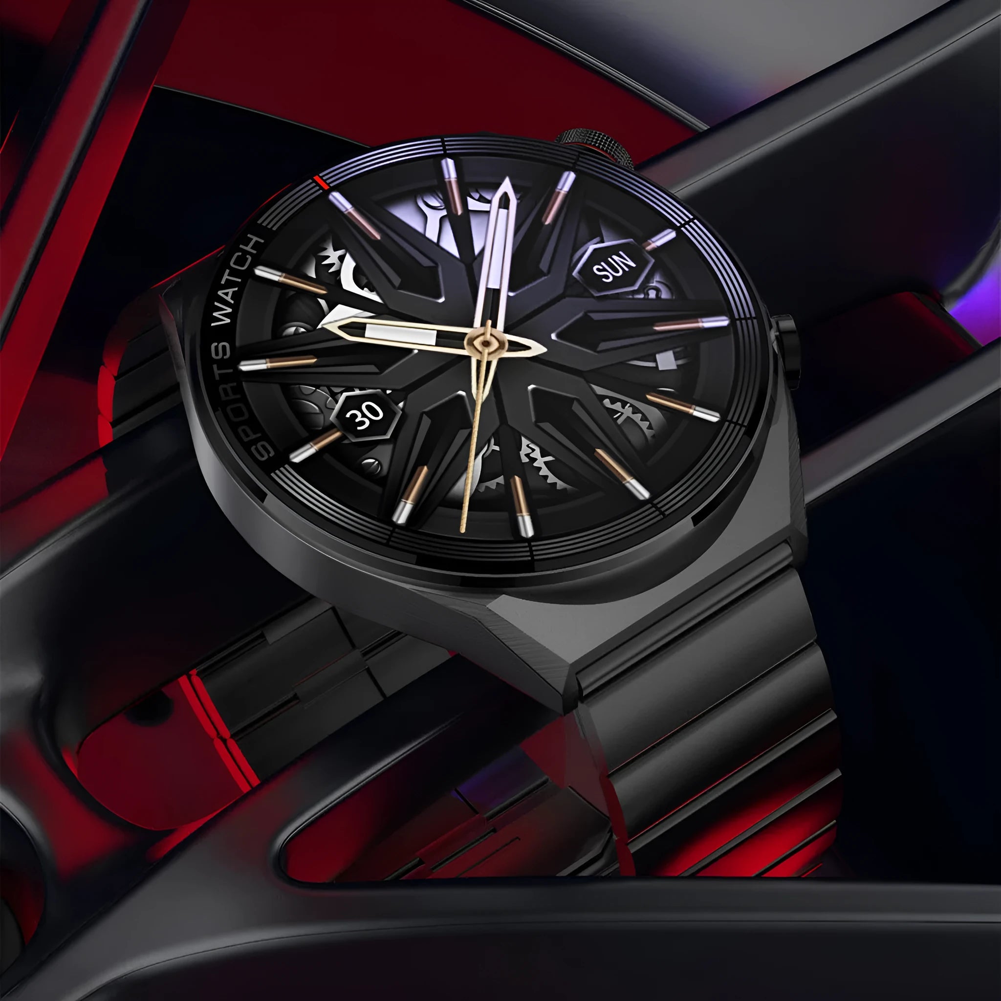 Large screen Bluetooth smart watch with colour display showing call interface