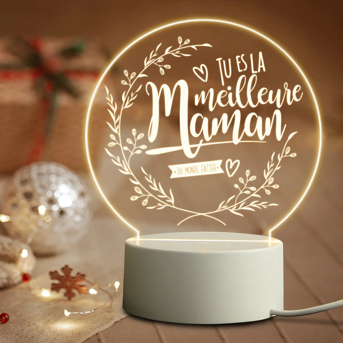 Modern white-based LED bedside night light with acrylic shade displaying multiple colour options.