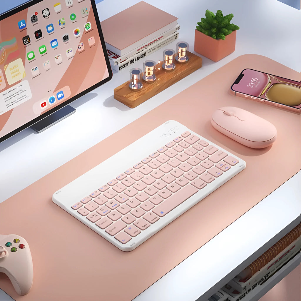 Bluetooth wireless keyboard for tablet PC in multiple colour options with USB charging cable