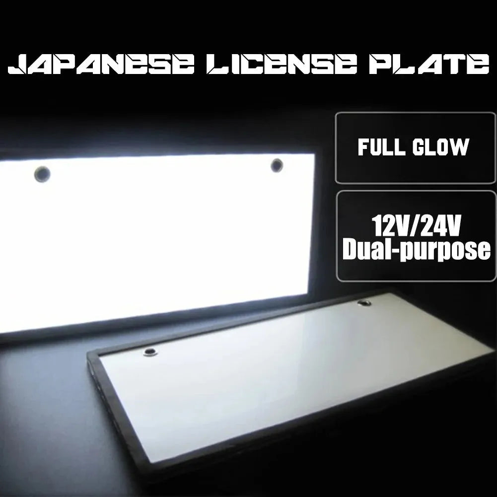 Two LED license plate lights for trucks with 15-LED bars and plastic housing