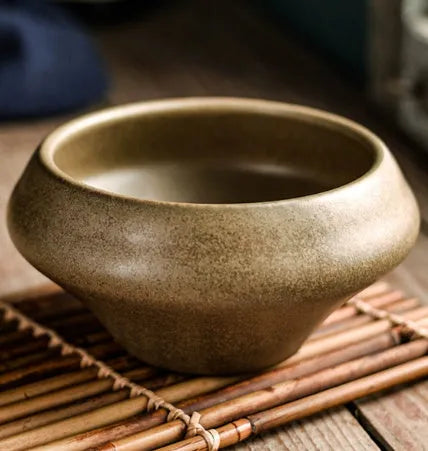Japanese ceramic tall soup bowl with underglaze decoration in stone conch bowl pattern