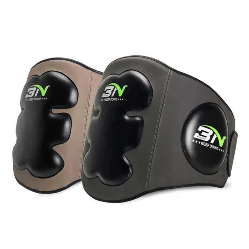 Sanda boxing chest protection target training pad with adjustable waist belt in dark grey