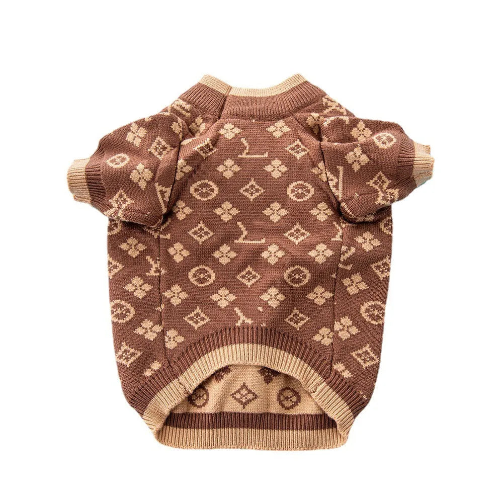 Thick wool dog sweater in monochrome or two-tone colours for autumn winter wear