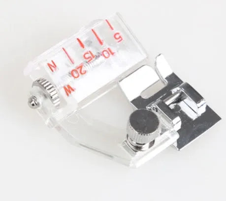 CIASSTHREE adjustable bias binder presser foot for domestic sewing machines, showing plastic and alloy construction.