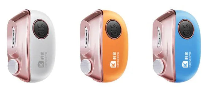 Electric nail clippers and polish tool in blue, orange, or white colours with Type-C charging port