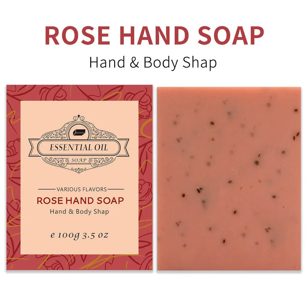 100g frosted bar of essential oil soap in coconut, green tea, lavender, or rose scent
