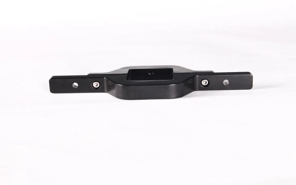 Black metal trailer hook lamp holder bracket for vehicle and towing light mounting.