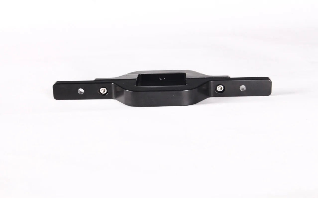 Black metal trailer hook lamp holder bracket for vehicle and towing light mounting.