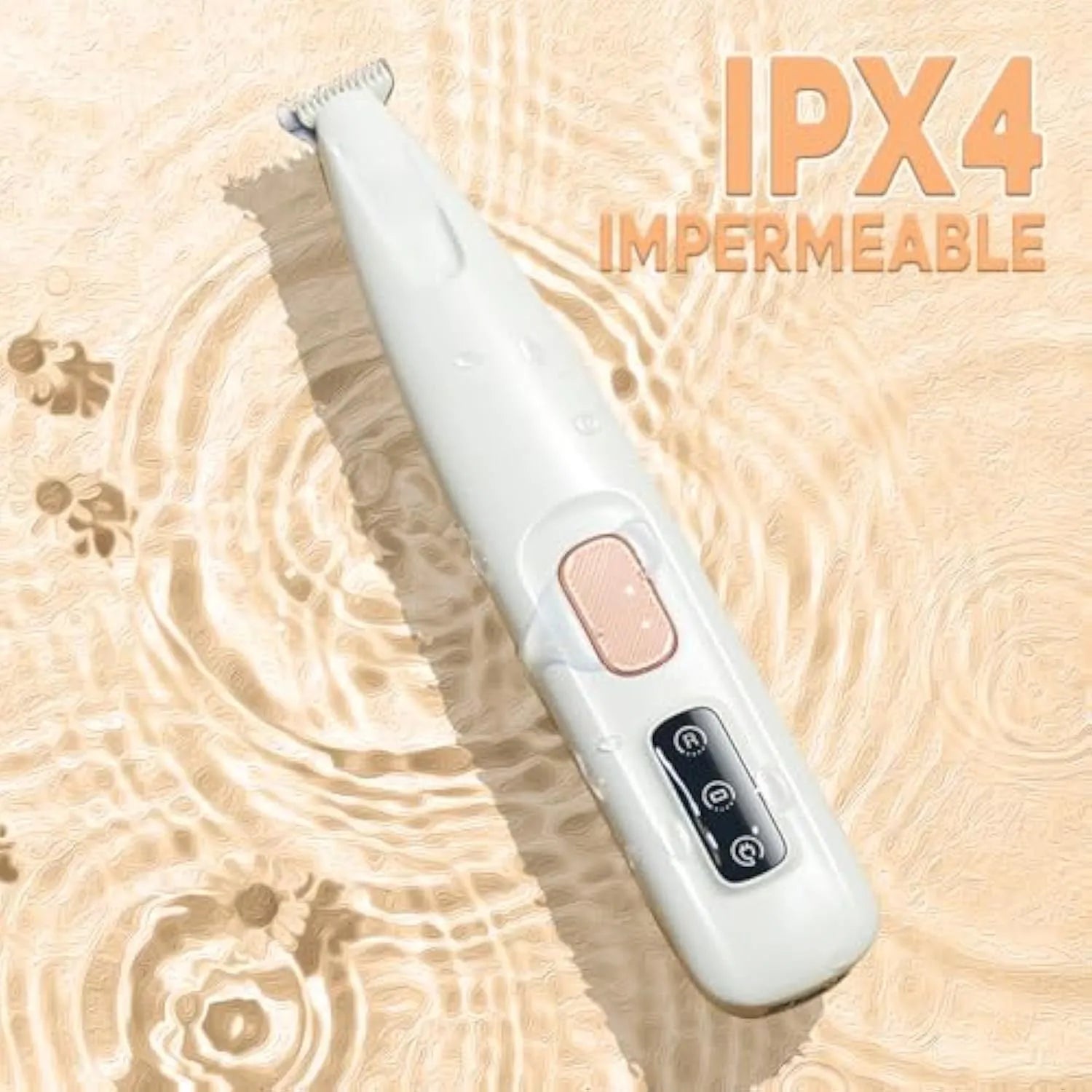 White rechargeable dog paw trimmer with LED light for precise grooming around pet paw pads