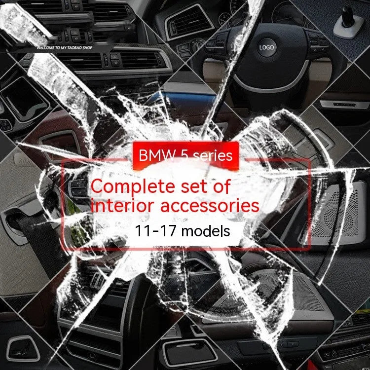 Set of four ABS and stainless steel interior handle decorative strips for BMW 5 Series F10 F18 models