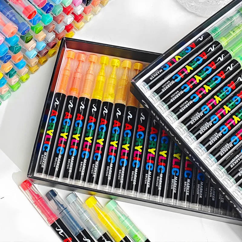 Set of acrylic marker pens for painting and graffiti art in multiple colour options