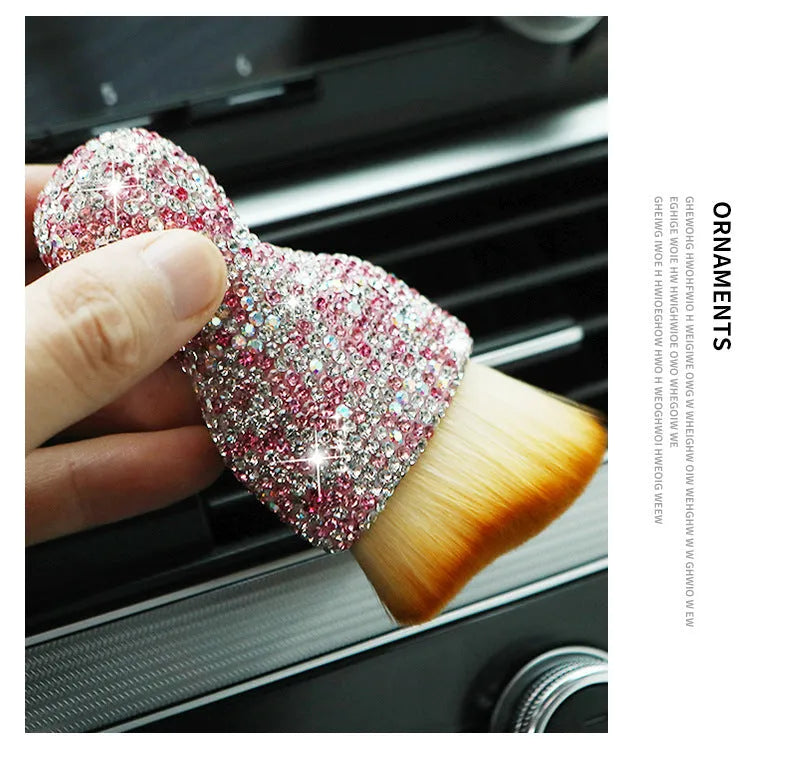 Soft PVC car interior cleaning brush for dust removal on dashboard and seats.