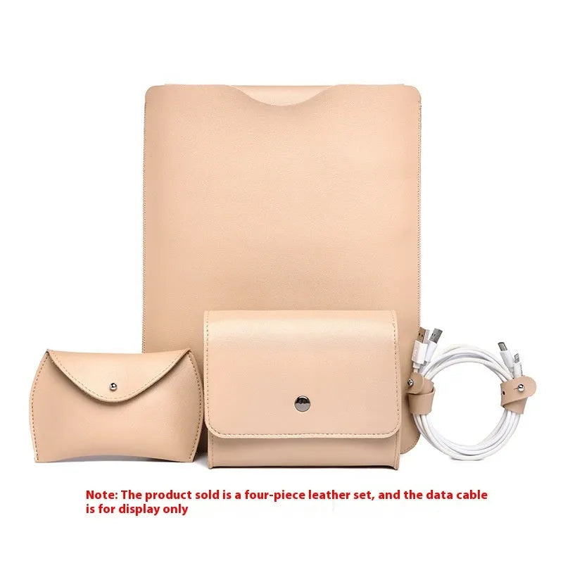Four lock edge notebook leather liner protective covers for MacBook laptops in chosen colour