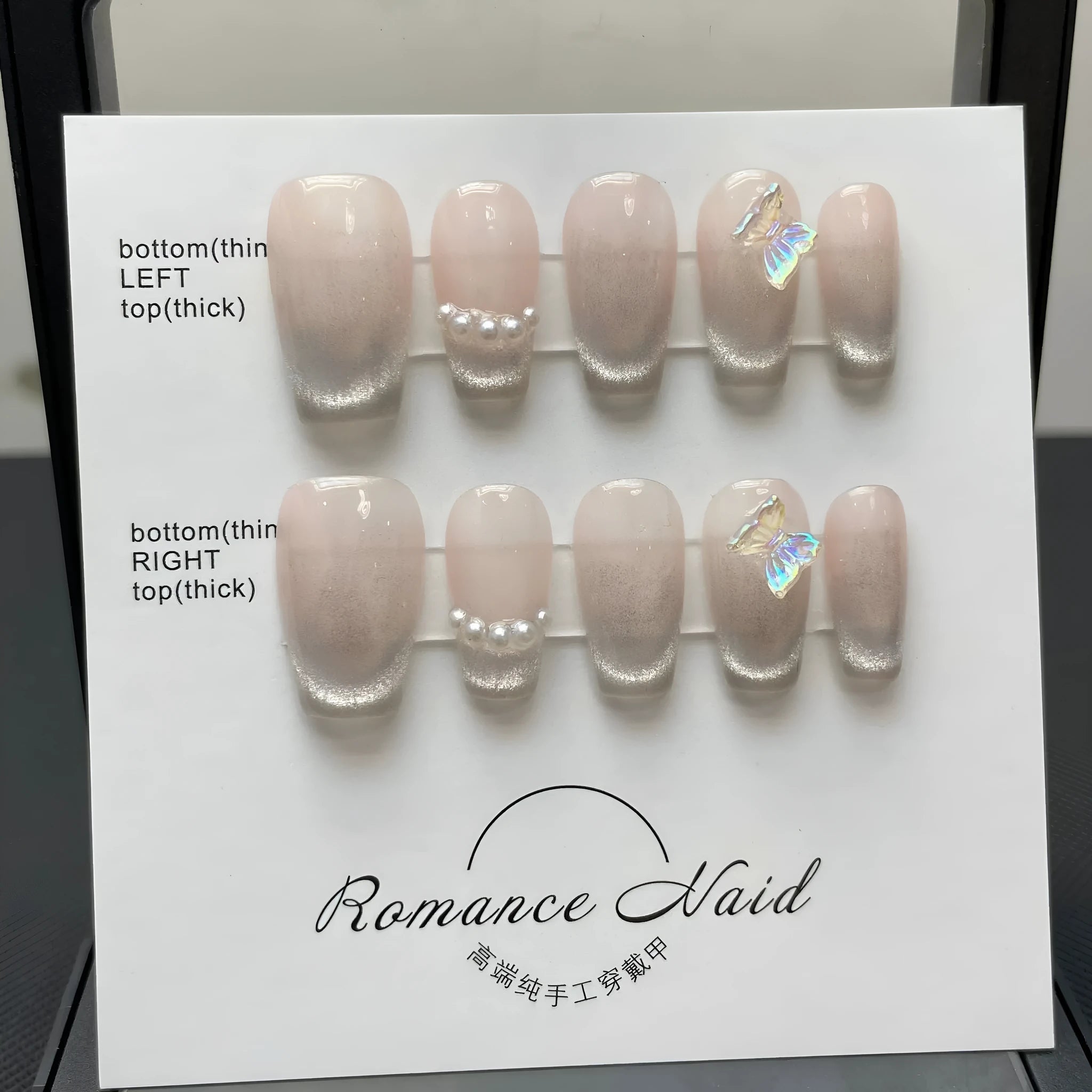 Women's handmade manicure gloves with blush armour style in four different sizes