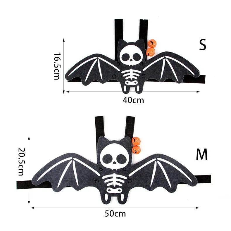 Halloween batwing costume for cat in felt fabric with bat design