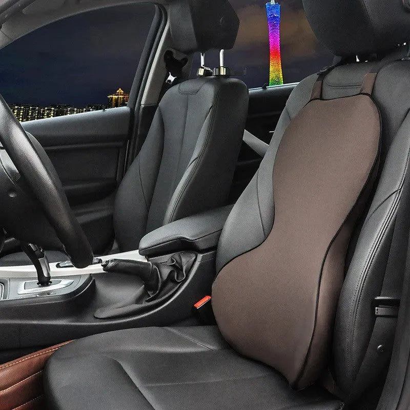 Memory cotton car lumbar support cushion in black, coffee, grey, or off-white colours
