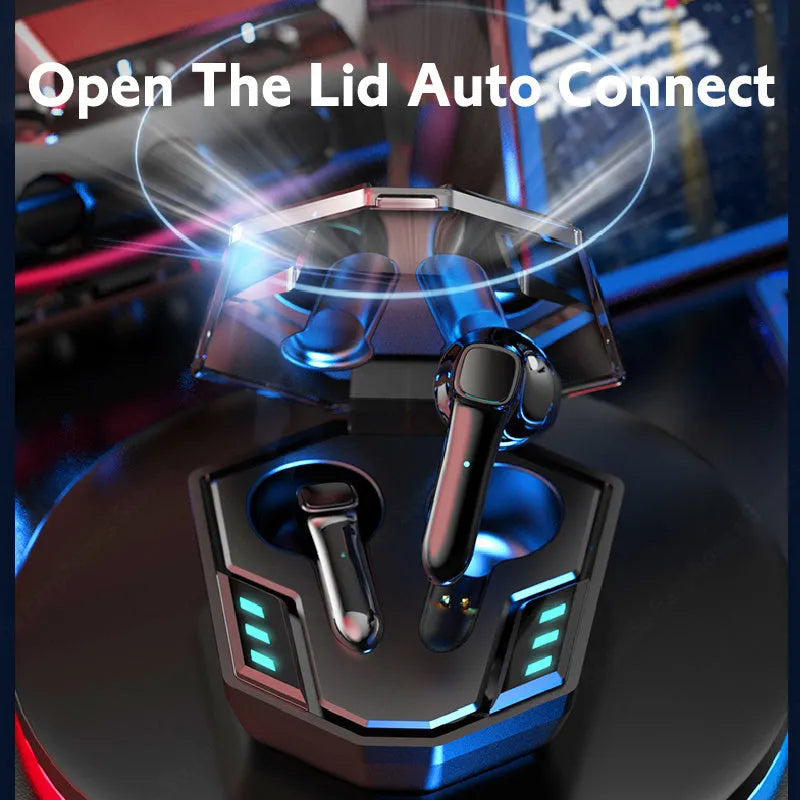 Wireless Bluetooth gaming headset with motion noise reduction in picture colour