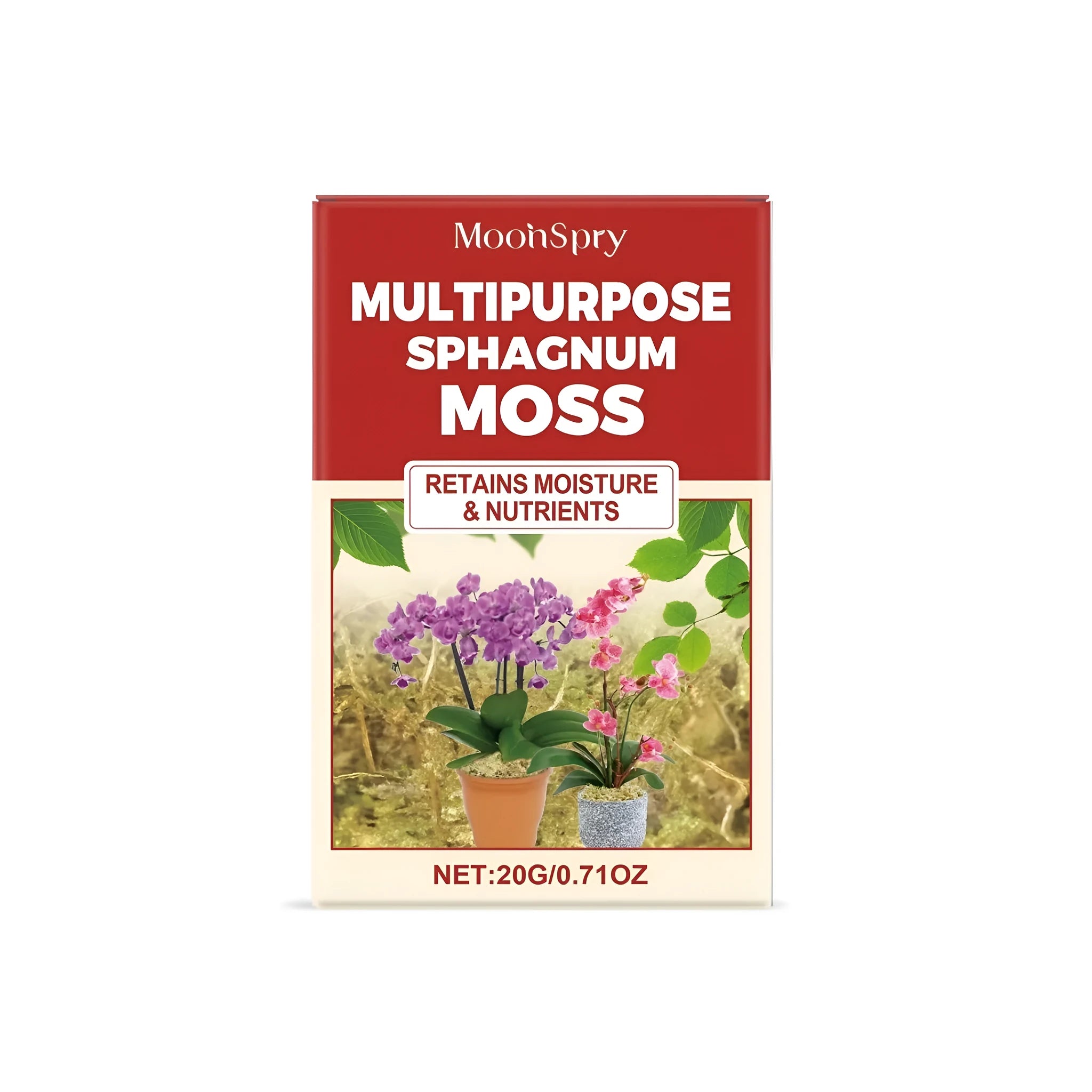 20g pack of natural sphagnum moss for horticultural and terrarium applications