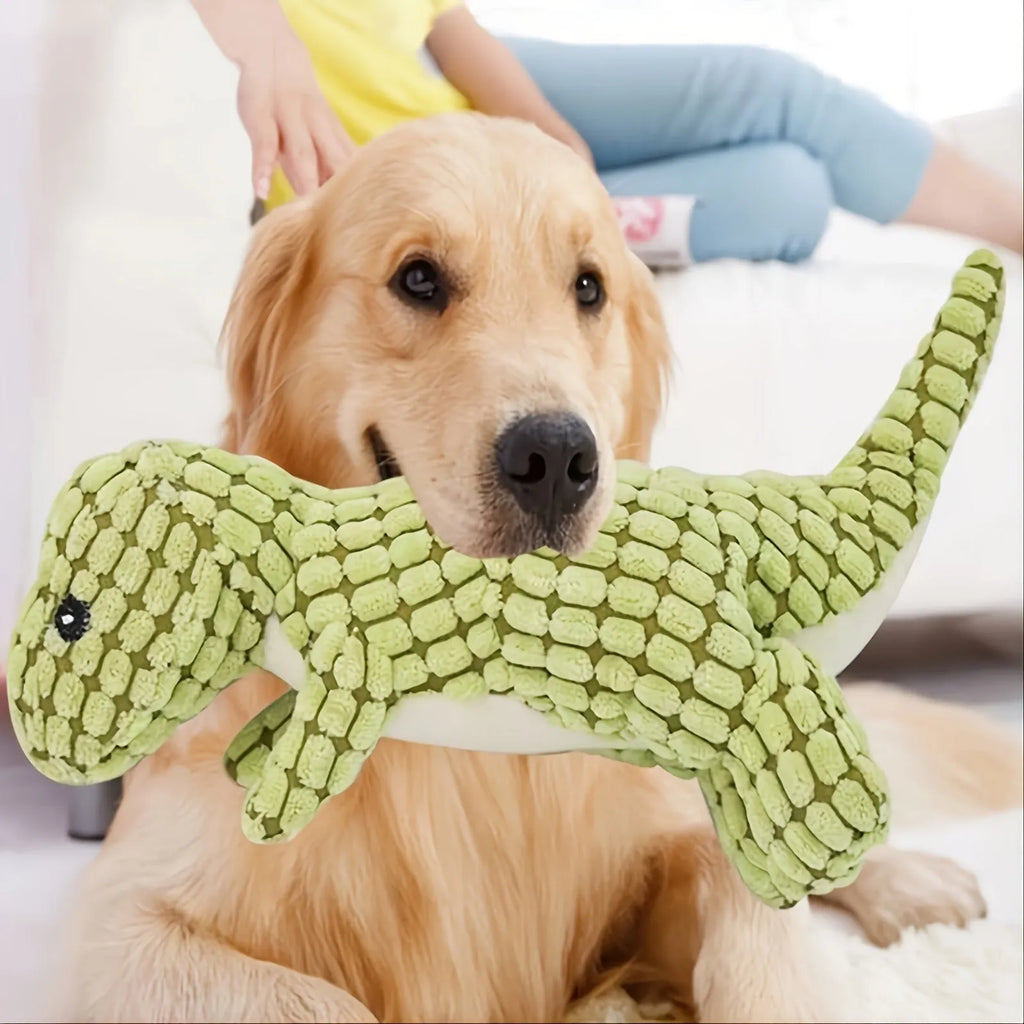 Grey, green, and orange bite-resistant dog toys with sound for training and boredom relief