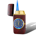 Multifunctional metal watch lighter with LED light in black brushed finish