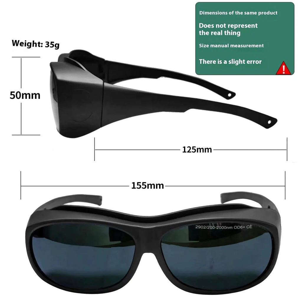 Photon skin rejuvenation laser protection goggles with PC construction for 200-2000nm wavelength coverage