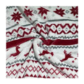 Flannel sherpa lambswool blanket in Elk Double White with cartoon anime pattern, 152x127cm and 150x200cm