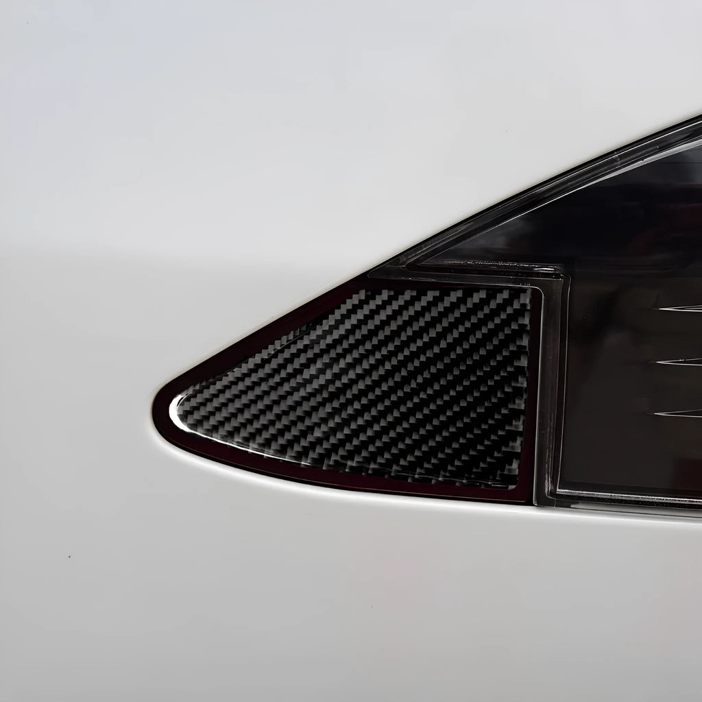 Carbon fibre textured sticker for car USB charging port panel with 3M adhesive backing.