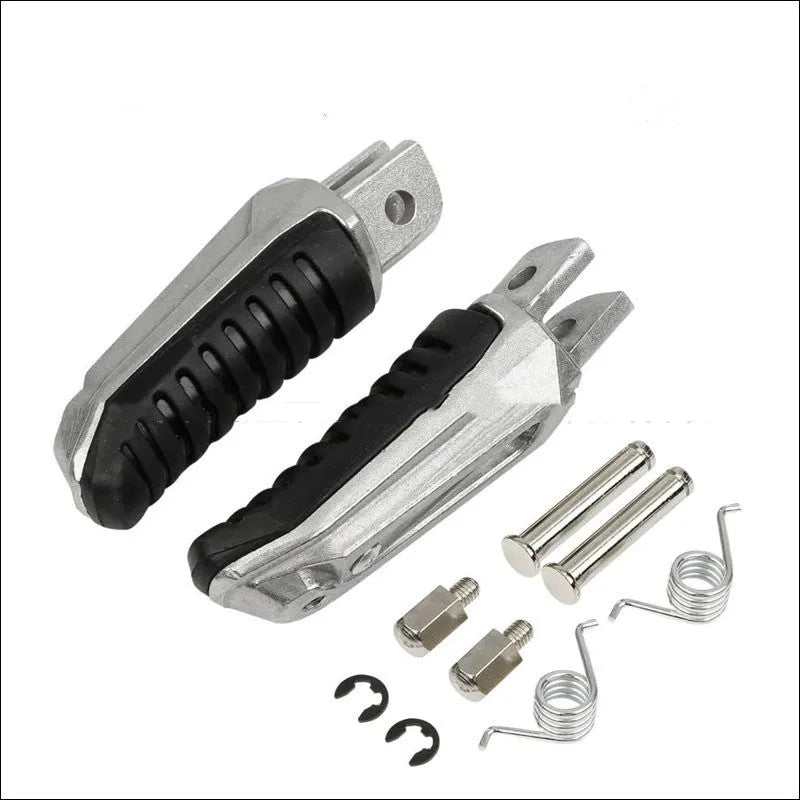 Black aluminium alloy motorcycle footpegs set for Suzuki Hayabusa and V-Strom models
