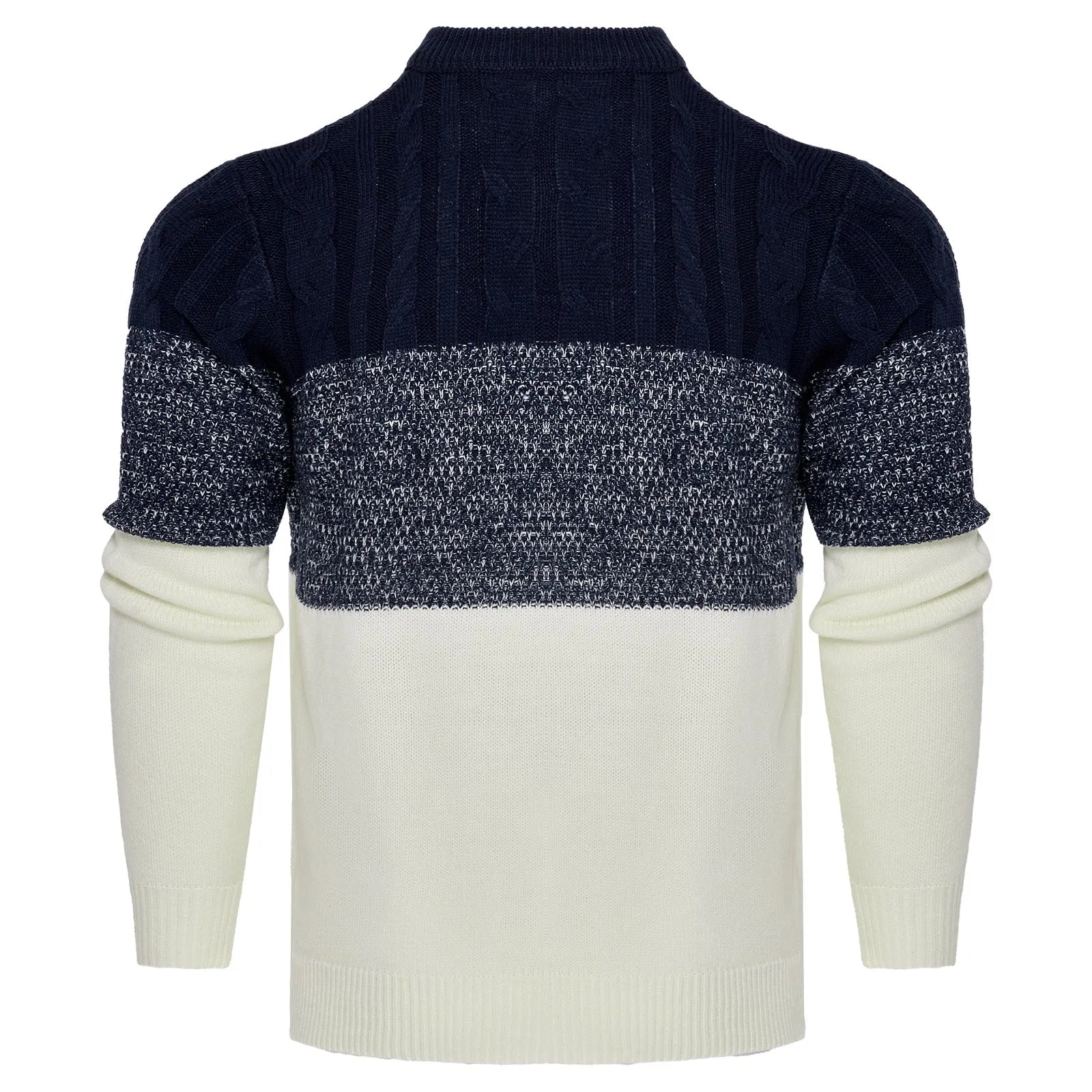 Men's knitted crew neck pullover sweater in long sleeves for winter