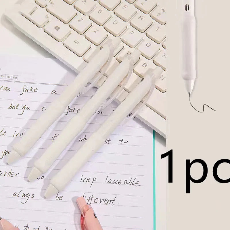 Macaron colour 0.5mm press gel pen with smoked white, brown, and pink refill options