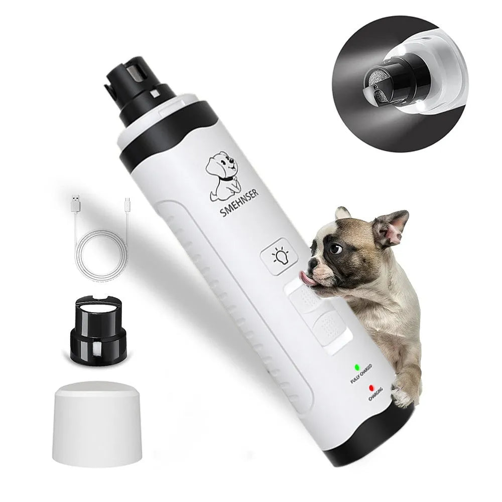 Automatic dog nail trimmer with LED display and 3-speed settings