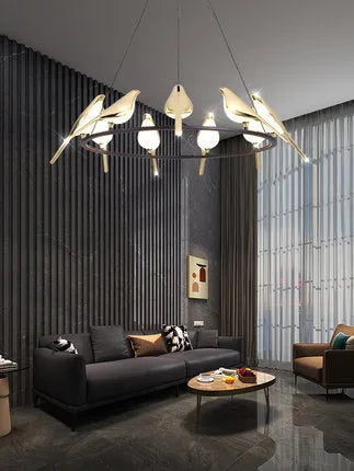 Modern simple iron and aluminium alloy hall lamp chandelier with adjustable height