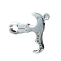Zinc alloy archery release aid showing its two-axis harpoon clip for bowstring connection