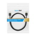 A thin, flexible HDMI cable with gold-plated connectors on a white background.