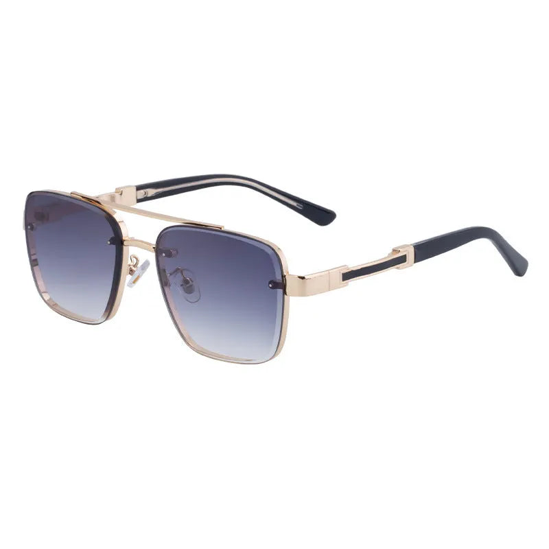 Men's vintage style sunglasses with UV protection in a European American design on a PC frame.