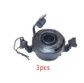 Three plastic valve rotating nozzle covers for inflatable product repair on a white background.