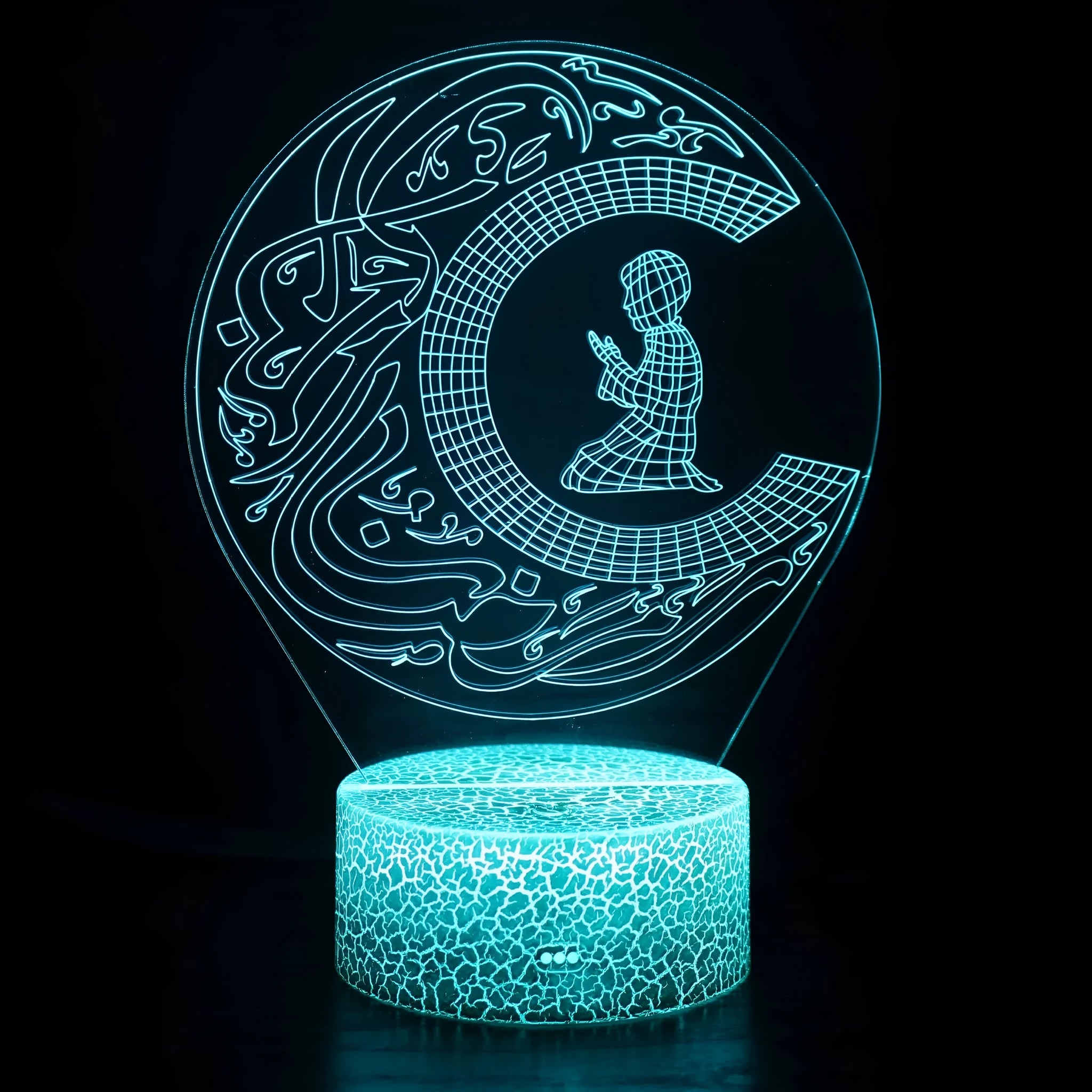 3D cartoon style LED night lamp with black touch base and remote control