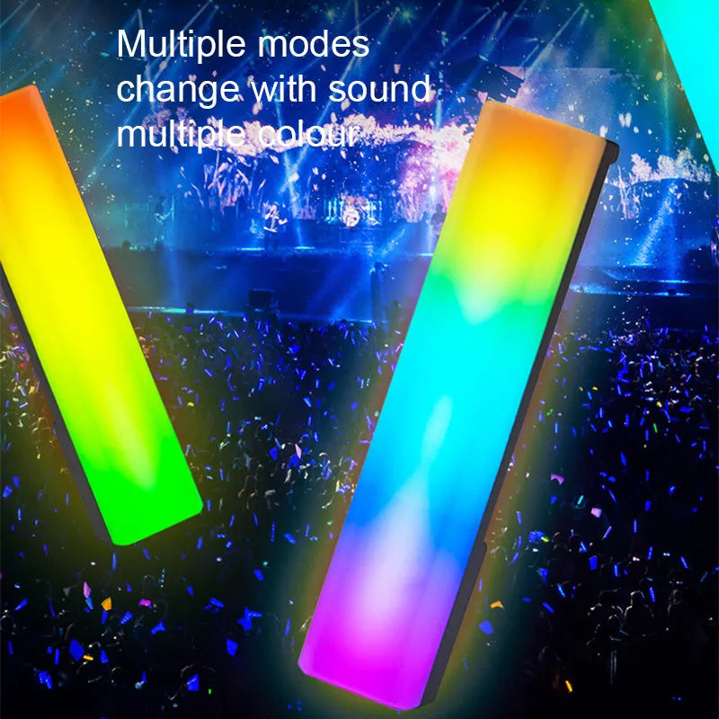3D RGB voice-activated rhythm light pick-up table top ambiance lamp with cross-border white shell