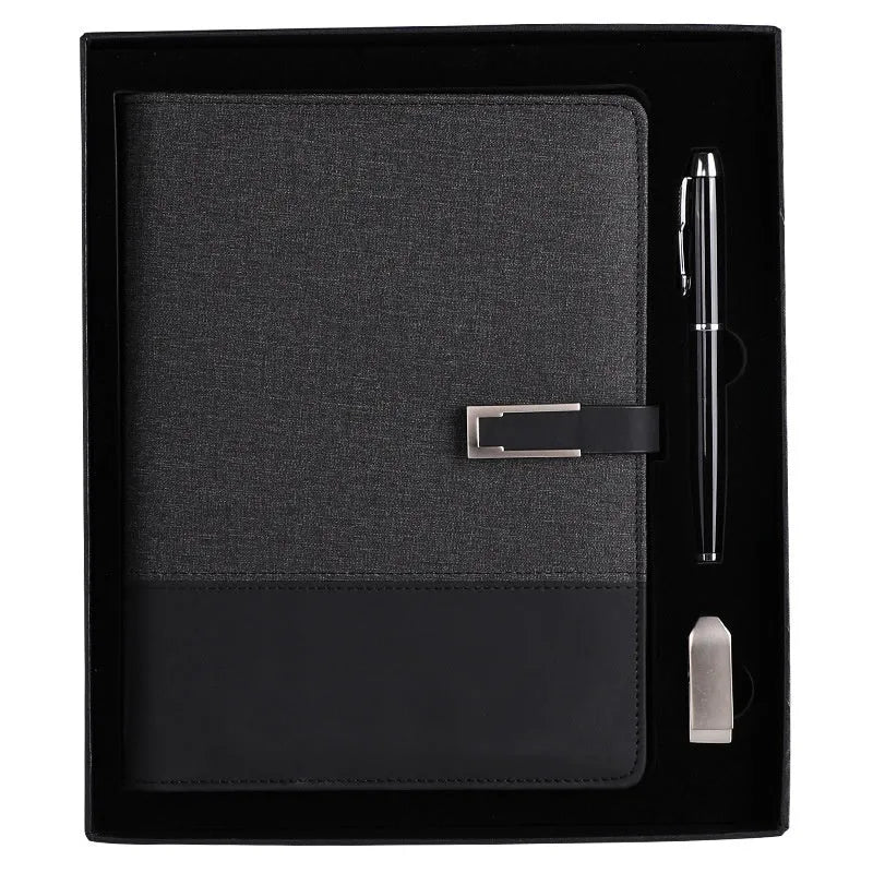 A5 soft leather notebook in business brown colour with pu cover and wood-free paper pages