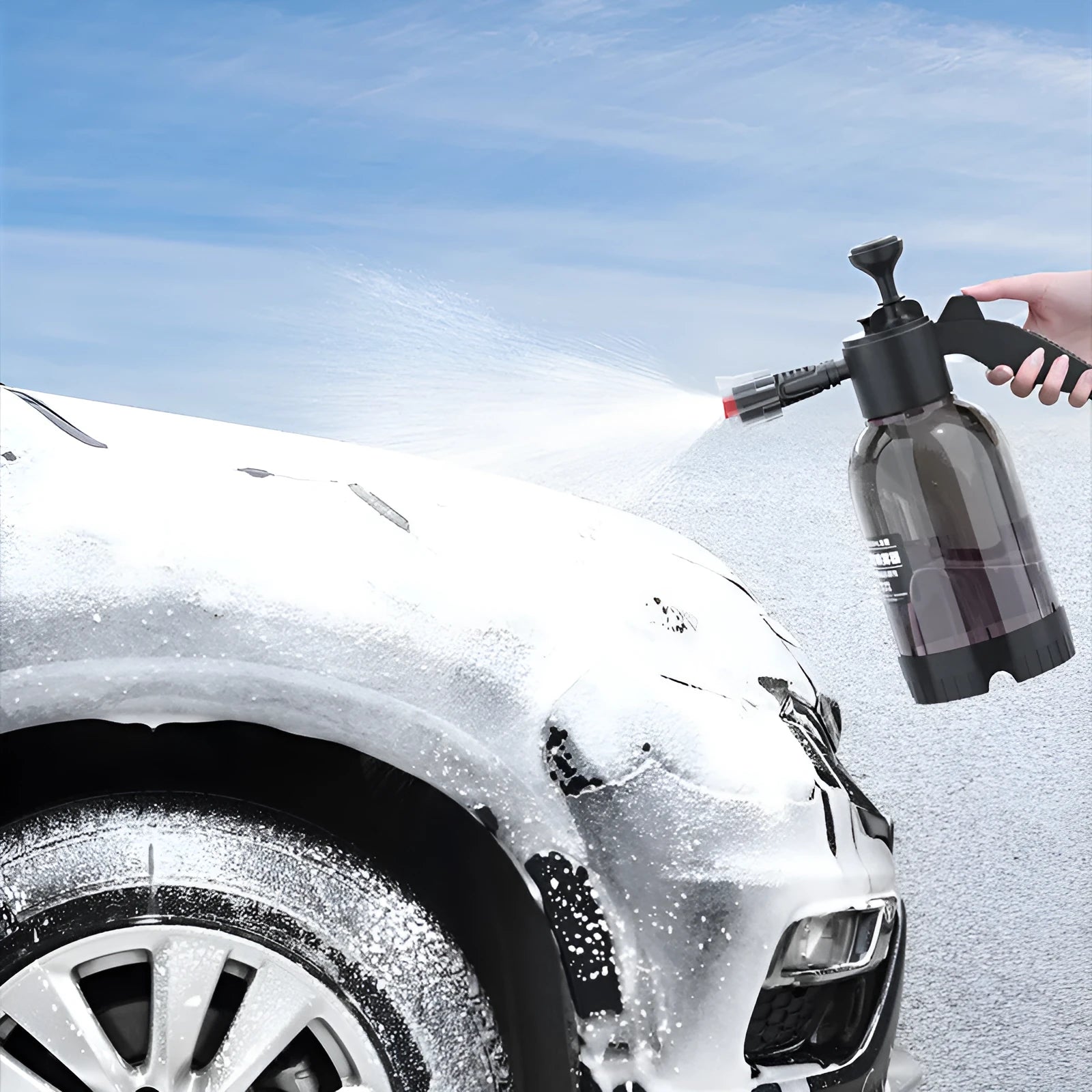 Black 2L foam watering can hand-held sprayer with nozzle accessories for car washing and plant care
