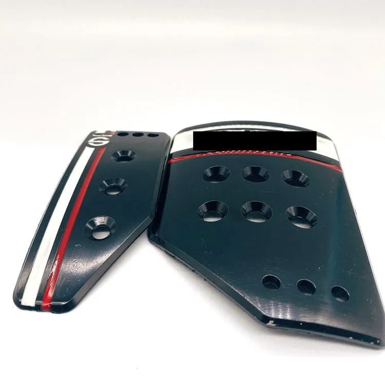 Aluminium alloy manual transmission pedal set showing brake, accelerator, and clutch pedals