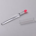 Set of reusable silicone lip brushes with protective caps in eight different colours