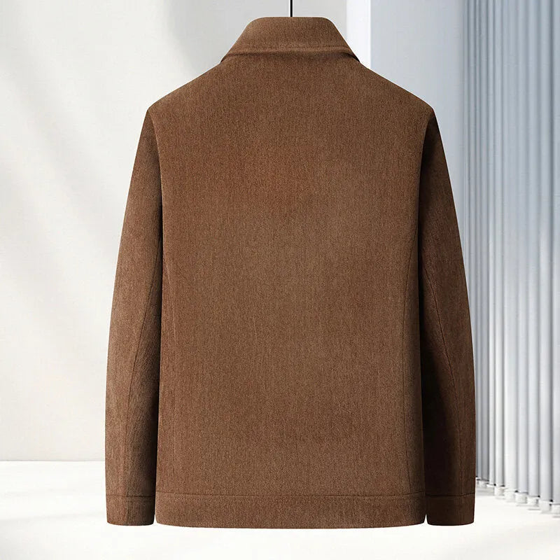 Men's slim-fit lapel casual coat in Vinylon fabric, shown in a classic colour.