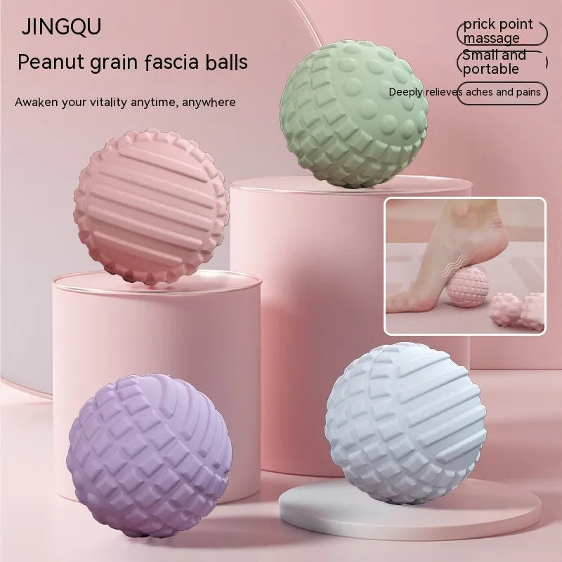 6cm diameter TPR foot massage ball in pink, blue, green, and purple colour options