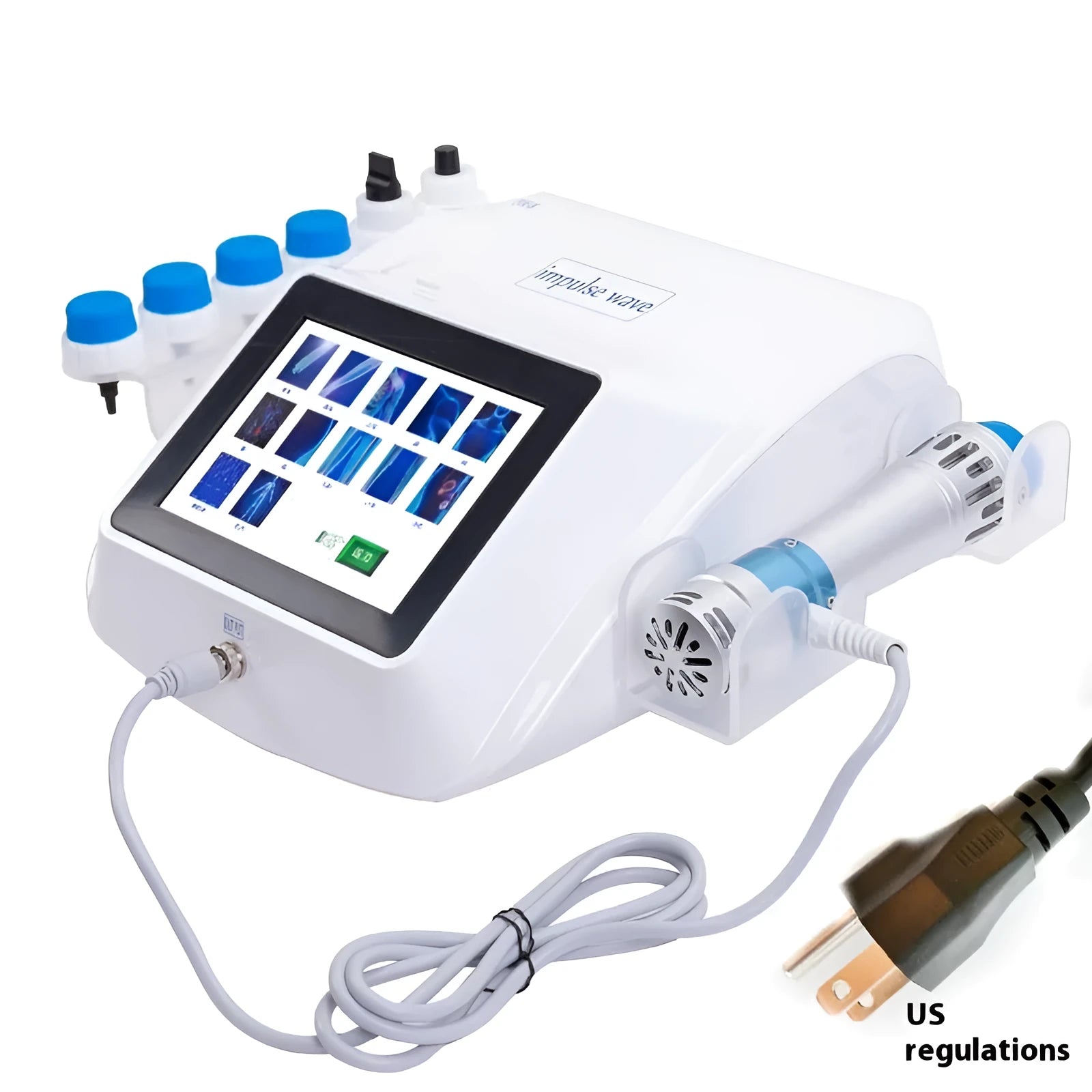 Electromagnetic extracorporeal shock wave physiotherapy instrument with handheld remote control